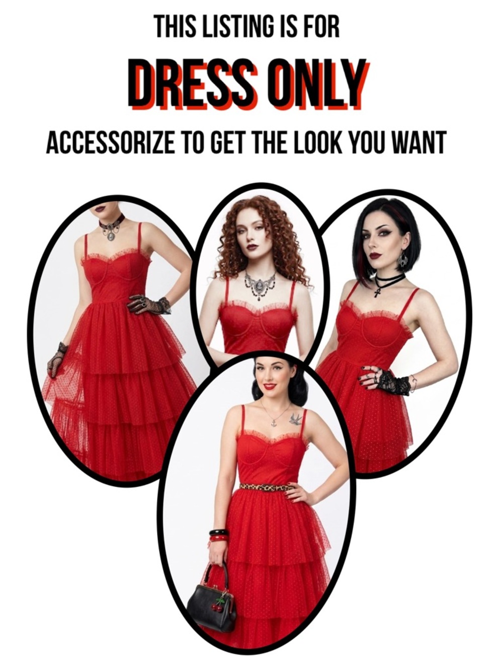 Dolls Kill x Beetlejuice "Red Wedding" Lydia Deetz gown maxi dress tulle - Picture 4 of 12